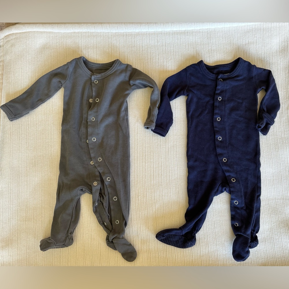 L'ovedbaby Kids Footies - Charcoal and Navy